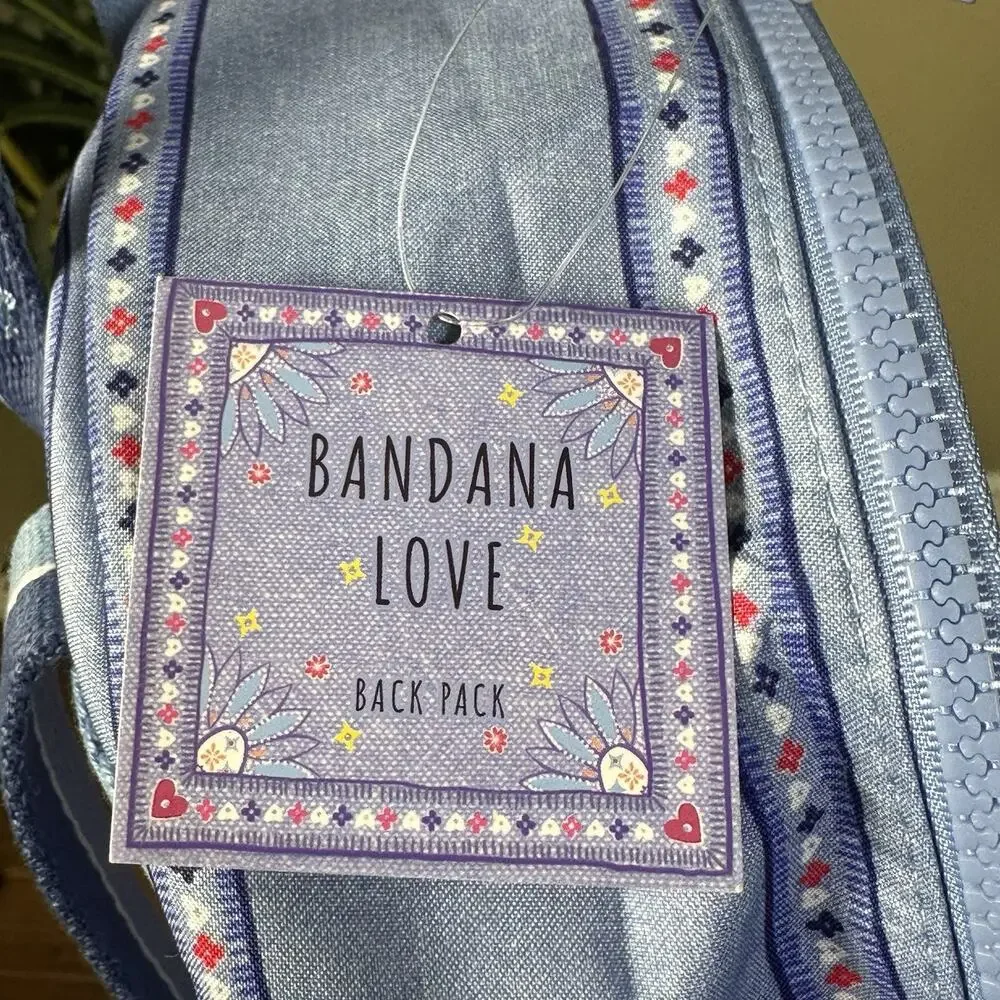 Brighton New w tags Backpack Bandana Love Backpack Canvas Straps zip Hippie Boho